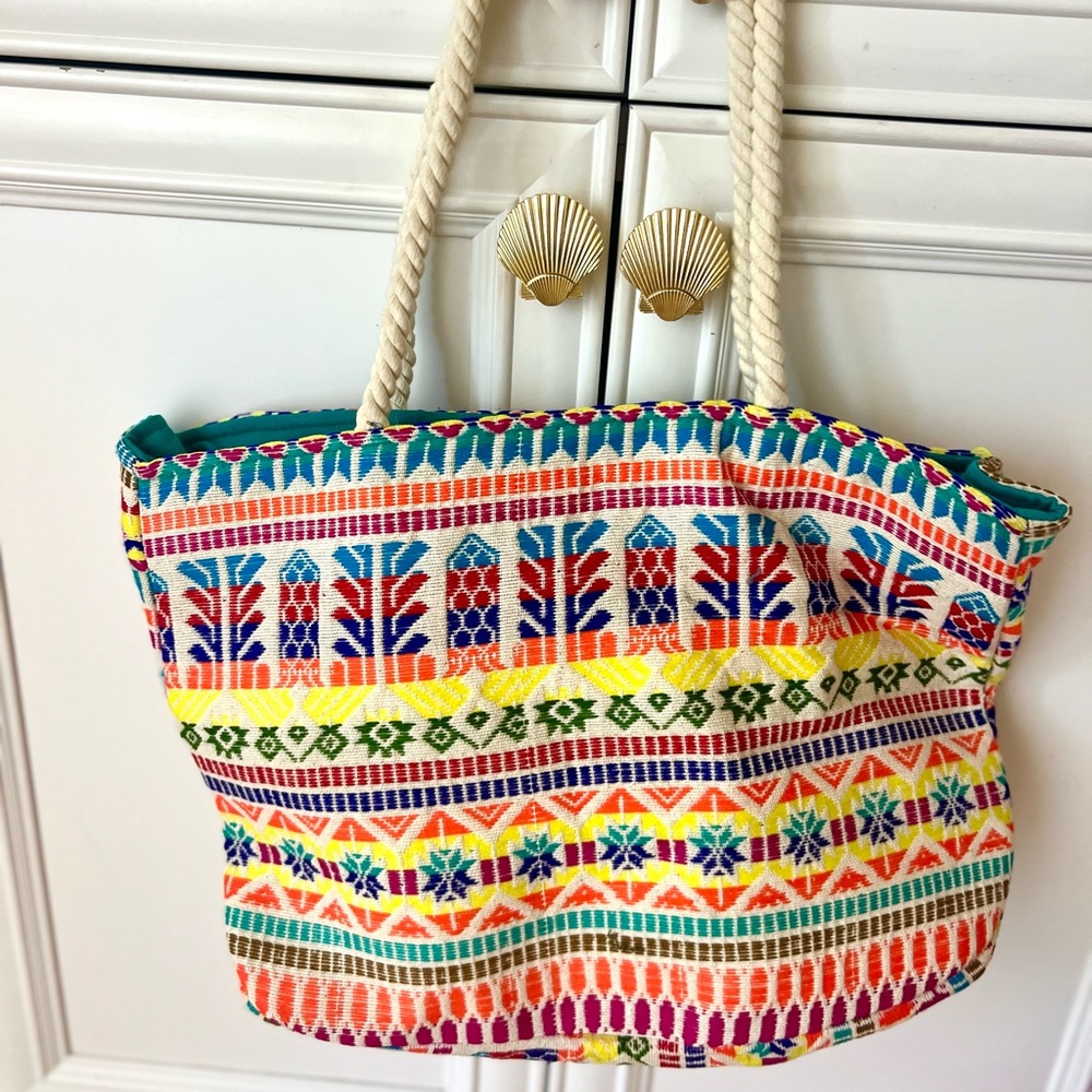 Judith March Colorful Textile Tote Bag NWOT